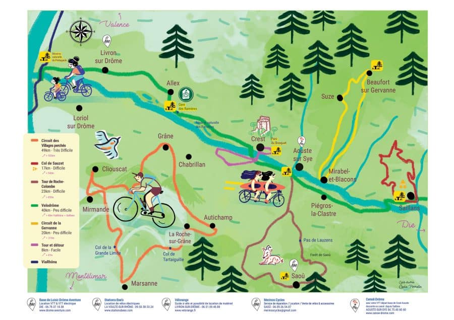 Vélo route dans la Vallée de la Drôme