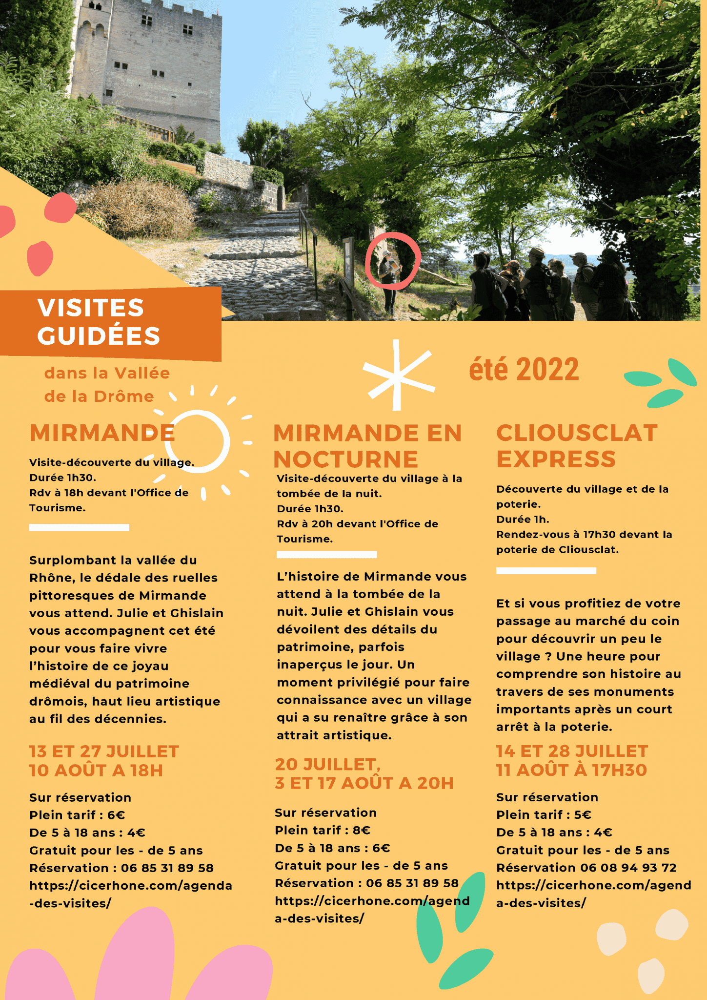 programme visite guidée de l'été