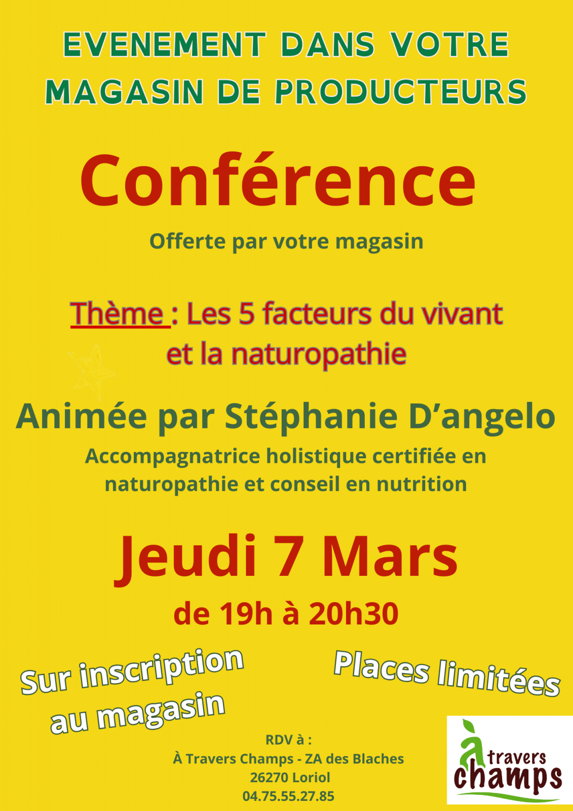 Conférence : les 5 facteurs du vivant et la naturopathie