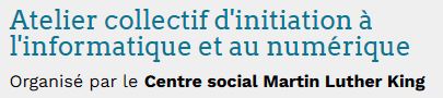 Atelier collectif d’initiation à l’informatique et au numérique: Thème: l’intelligence artificielle.